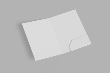 Blank paper folder rendering for mockup