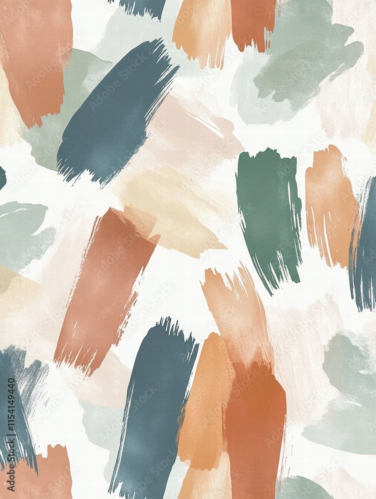 Poster colorful abstract brushstroke pattern featuring soft hues and varied textures on a light background.