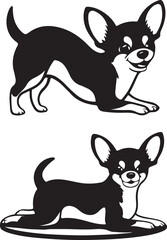 Cartoon Chihuahua Dog Stylized Set Vector Illustration Graphic