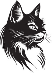 Cat Face Stylized Vector Illustration Graphic