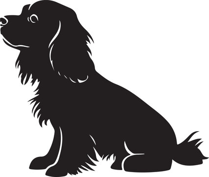 recommend clip art: Cavalier King Charles Spaniel Dog Sitting Silhouette Vector Illustration Graphic