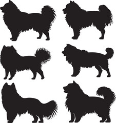 Chow Chow Dog Silhouette Set Vector Illustration Graphic