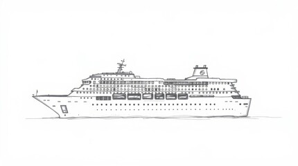 Fototapeta premium A large cruise ship sailing at the sea