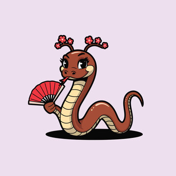 vector happy Chinese new year, year of the snake 