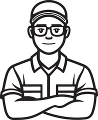 Obraz premium Computer IT Technician Stylized Vector Illustration Graphic