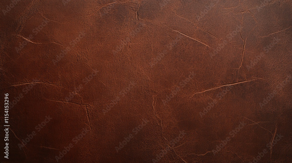 Poster close-up of textured brown leather surface with subtle creases and patterns
