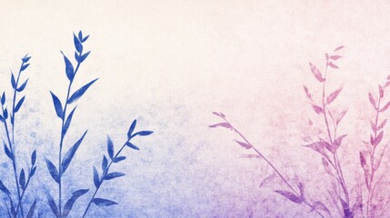 Soft Pastel Floral Background with Delicate Leaves and Subtle Texture