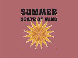 Hand drawn sunshine vibes typography tee design
