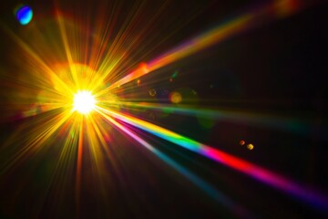 colorful light beams from prism reflections