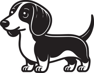 Dachshund Dog Standing Stylized Vector Illustration Graphic
