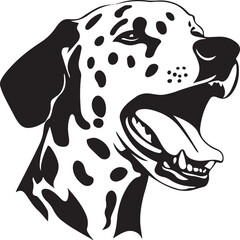 Dalmatian Dog Yawning Stylized Vector Illustration Graphic