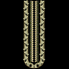 Obraz premium Textile women wear indian embroidery neckline design with flowers artwork illustration.