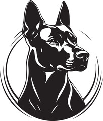 Doberman Pinscher Dog Abstract Cicle Stylized Vector Illustration Graphic