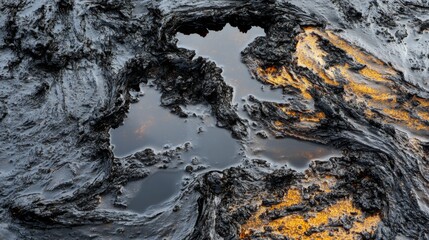 Obraz premium Dramatic Spills on Rocky Shore with Natural Lighting