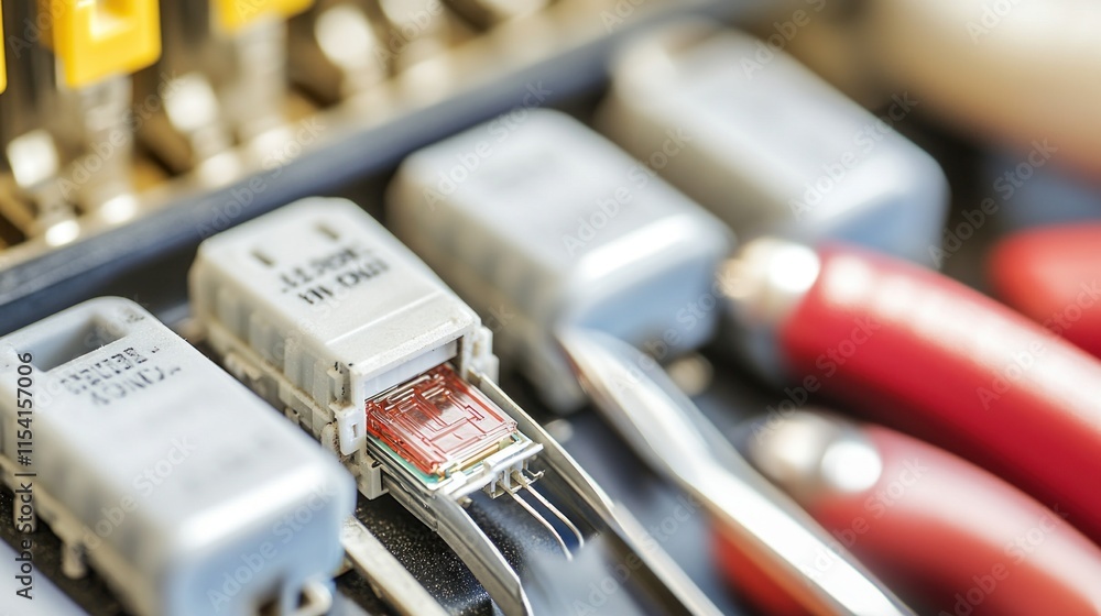 Poster electronic components showing technological advancements in circuitry design
