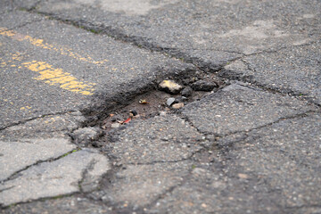 Pothole in the road