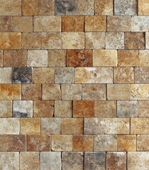 Naklejka premium Beige and Brown Stone Mosaic Tiles