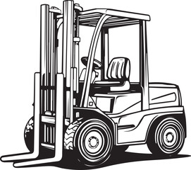 Forklift Machine Stylized Silhouette Vector Illustration Graphic