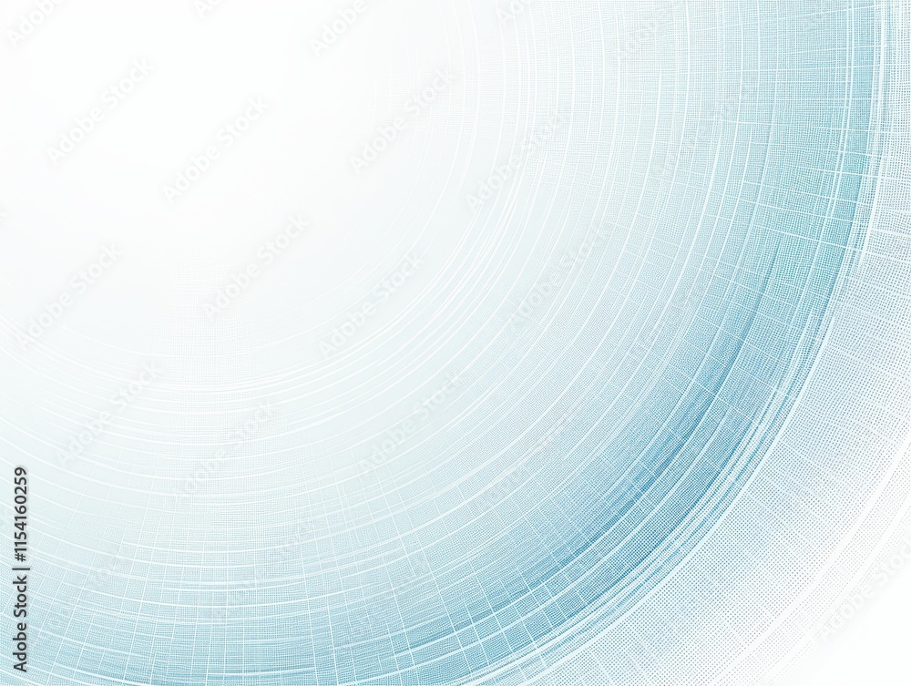 Poster abstract blue and white circular design with a soft gradient effect.