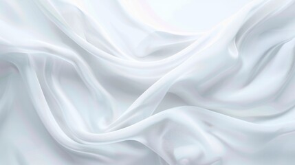 Fototapeta premium A smooth, flowing white fabric creates a soft, elegant texture.