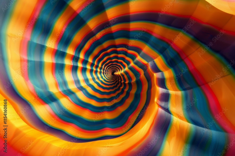 Poster swirling rainbow vortex creating an abstract tunnel effect
