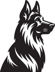 German Shepherd Dog Side Profile Stylized Vector Illustration Graphic