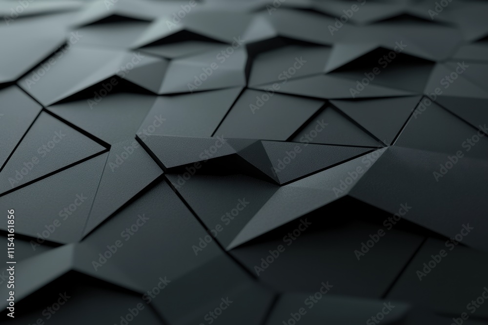 Poster abstract black geometric shapes with sharp angles and textured background