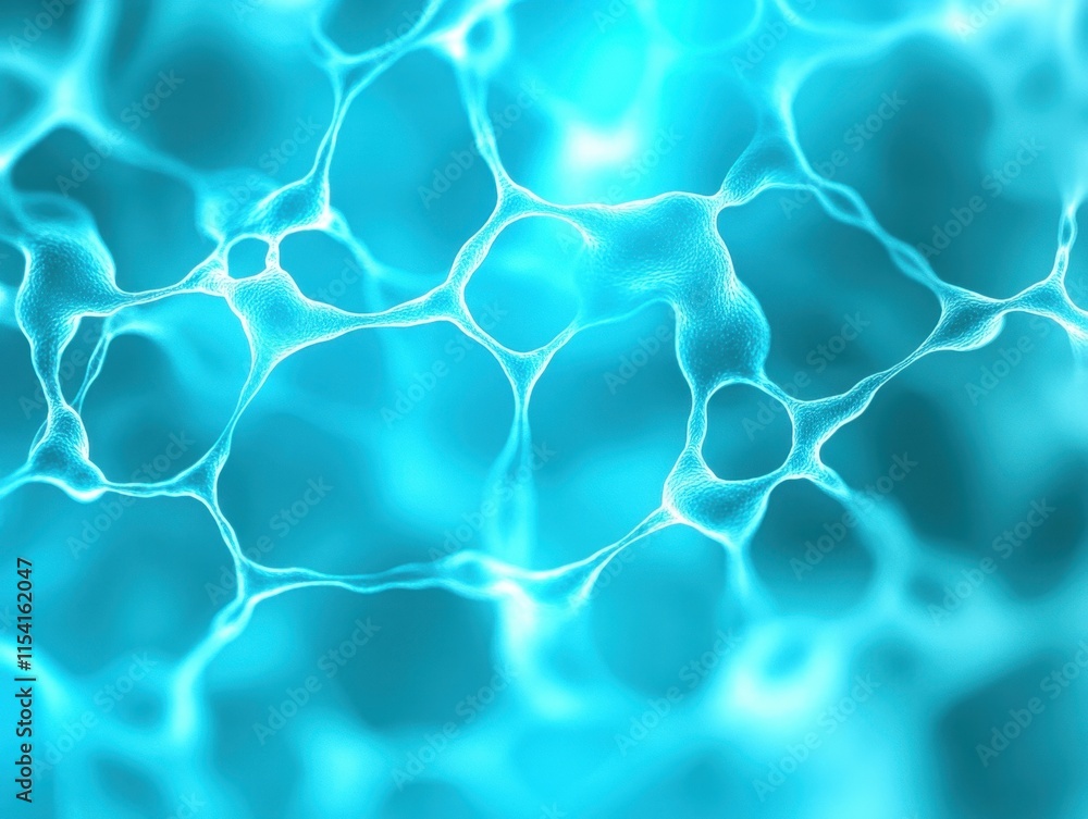 Poster abstract blue background with organic cells and fluid patterns for design use