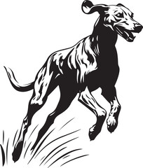 Greyhound Dog Running Stylized Vector Illustration Graphic