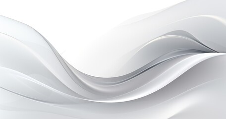 Obraz premium Abstract white waves creating a smooth, flowing design for backgrounds or graphics.