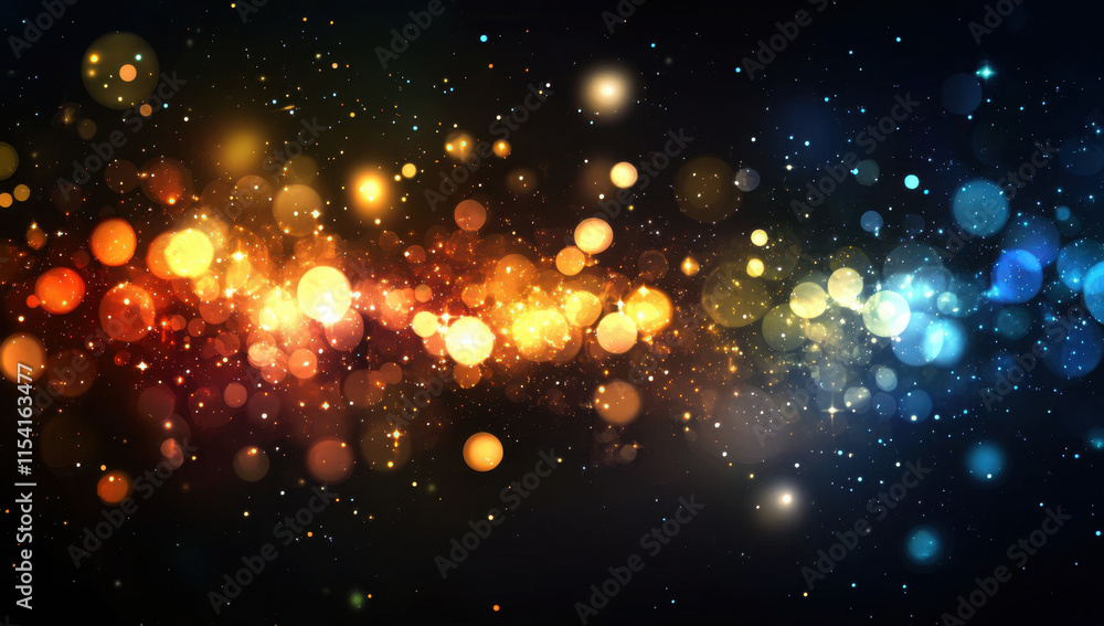 Poster vibrant bokeh lights in various colors illuminate the space, creating a joyful and festive atmospher