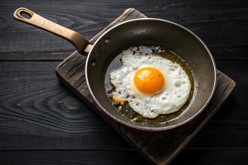 fried egg in a frying pan