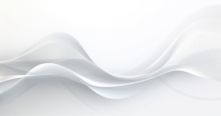 A smooth, abstract design featuring flowing, translucent waves on a light background.