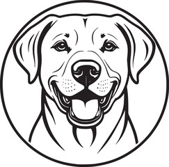 Happy Labrador Dog Circle Vector Illustration Graphic