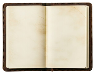 Naklejka premium PNG Blanked open notebook vintage pages cover.
