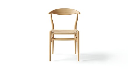 Modern Light Wood Chair with Woven Seat Home Decor Minimalist Furniture
