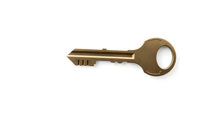 Key floating isolated on white background.