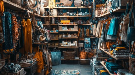 Vintage boutique filled with clothing and decor