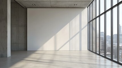 Obraz premium Modern Empty Room with Large Windows