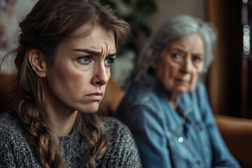 Fototapeta premium Generative AI Image of Family Couple in Conflict Highlighting Emotional Tension and Family Issues