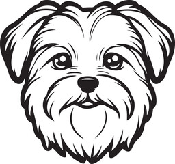 Maltese Dog Head Stylized Vector Illustration Graphic