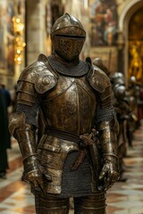 Medieval Knight Armor Display in Museum
