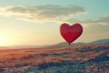 Obraz premium Heart Shaped Balloon in Field