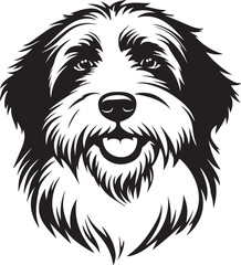 Old English Sheepdog Face Stylized Vector Illustration Graphic