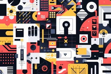 Geometric abstract retro design pattern