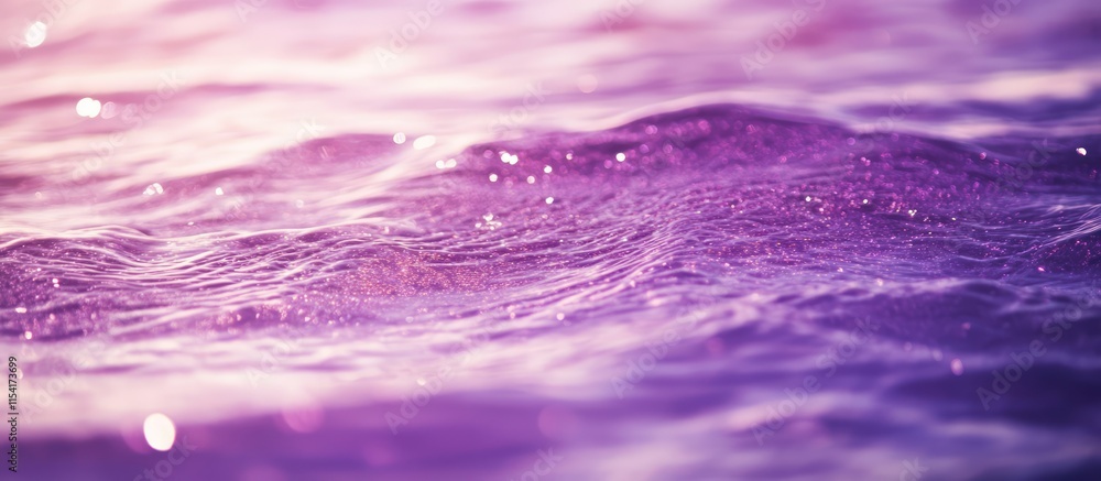 Poster shimmering purple water with sparkling reflections creating an abstract glitter background in soft f