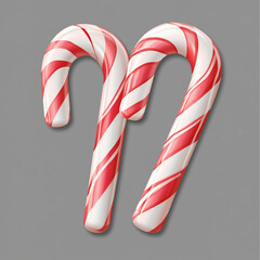 Obraz premium Candy Canes with Red and White Stripes Isolated Transparent Background for Christmas Holiday Decor and Festive Stock Photos