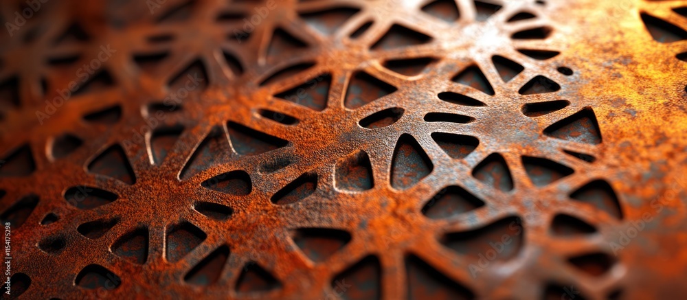 Poster rusty metal surface with intricate patterns perfect for industrial design and artistic backgrounds s