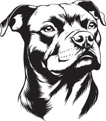 Pit Bull Terrier Dog Face Stylized Vector Illustration Graphic