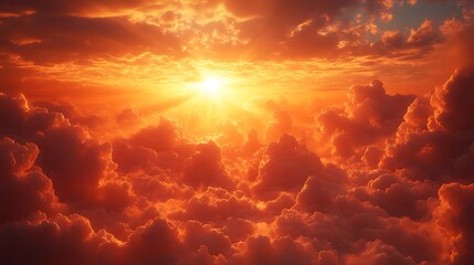 Fototapeta premium A blazing celestial sun surrounded by vibrant glowing fiery flames wallpaper image